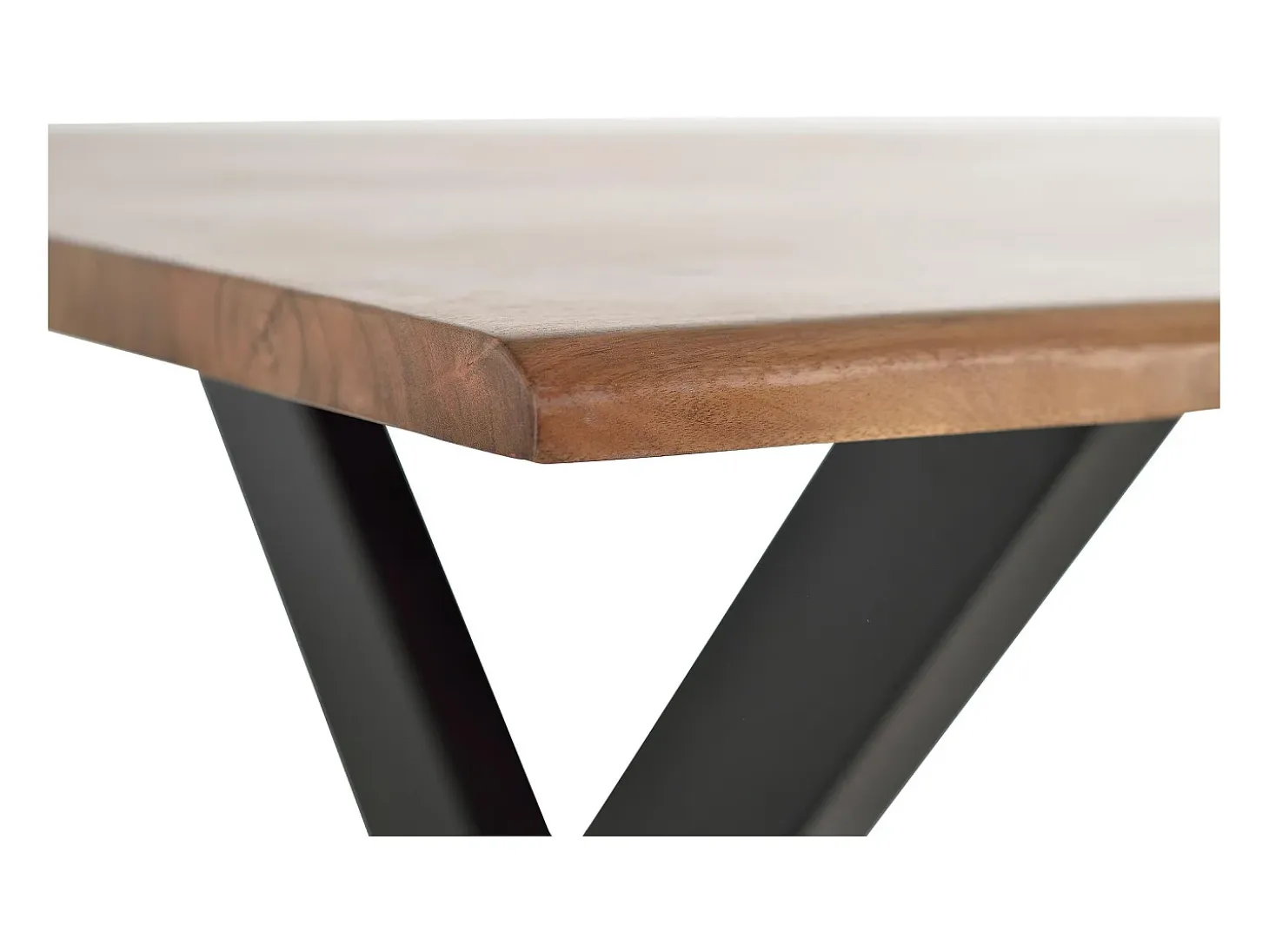 Mesa de comedor en madera acacia natural y patas de metal negro