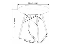 Mesa de Comedor Escandinava Lacada en Blanco Mate 80x80 cm - Diseño Contemporáneo con Patas de Madera de Haya