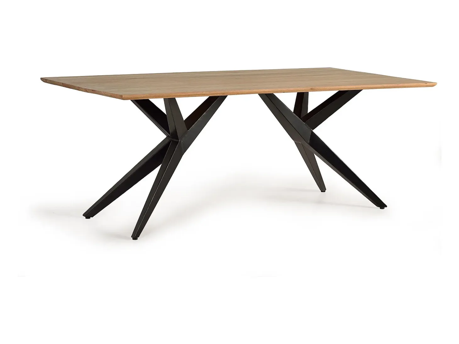 Mesa de comedor estilo industrial en madera maciza