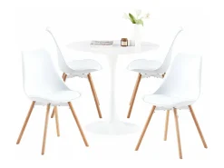 Mesa de Comedor Estilo Nórdico Tulipán Blanco - Mesa Redonda Pequeña para Espacios Reducidos