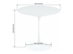 Mesa de Comedor Estilo Nórdico Tulipán Blanco - Mesa Redonda Pequeña para Espacios Reducidos