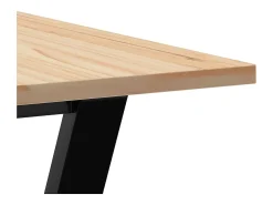 Mesa de comedor estructura en Y 60x60x75 cm madera maciza de pino acero