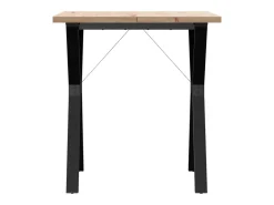 Mesa de comedor estructura en Y 70x70x75,5cm madera maciza de pino acero