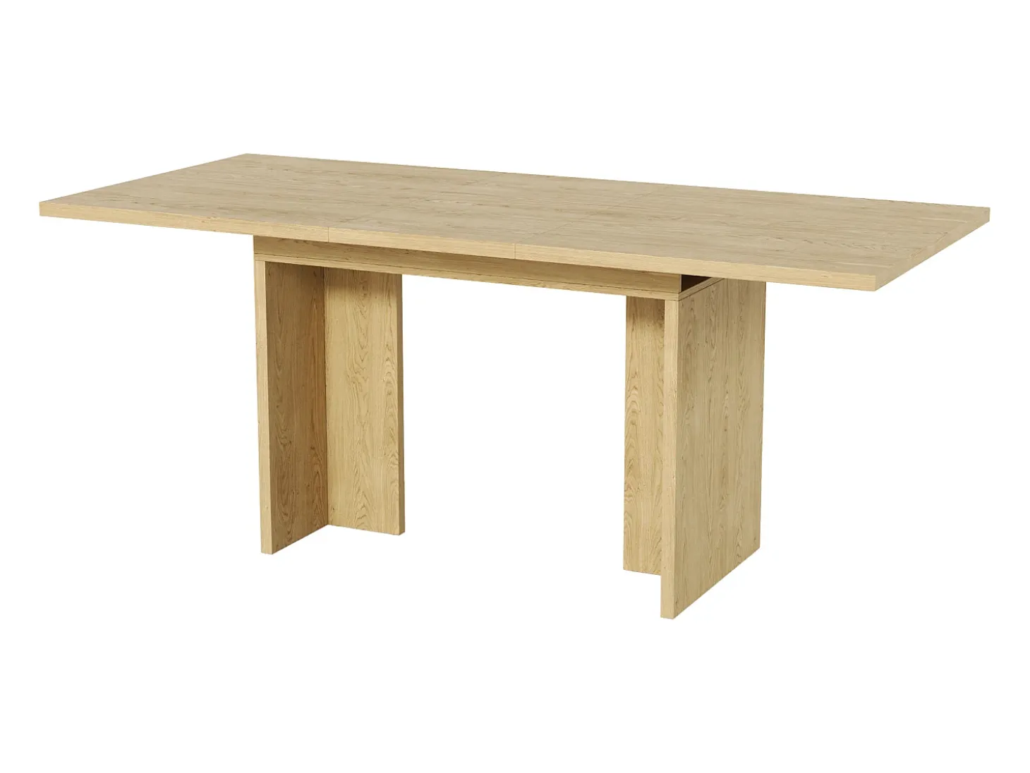 Mesa de comedor extensible 140/180x80 cm para 6 a 8 personas - Natural claro