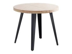 Mesa de comedor extensible Berg negro y madera claro 80/120/160x80x76 cm