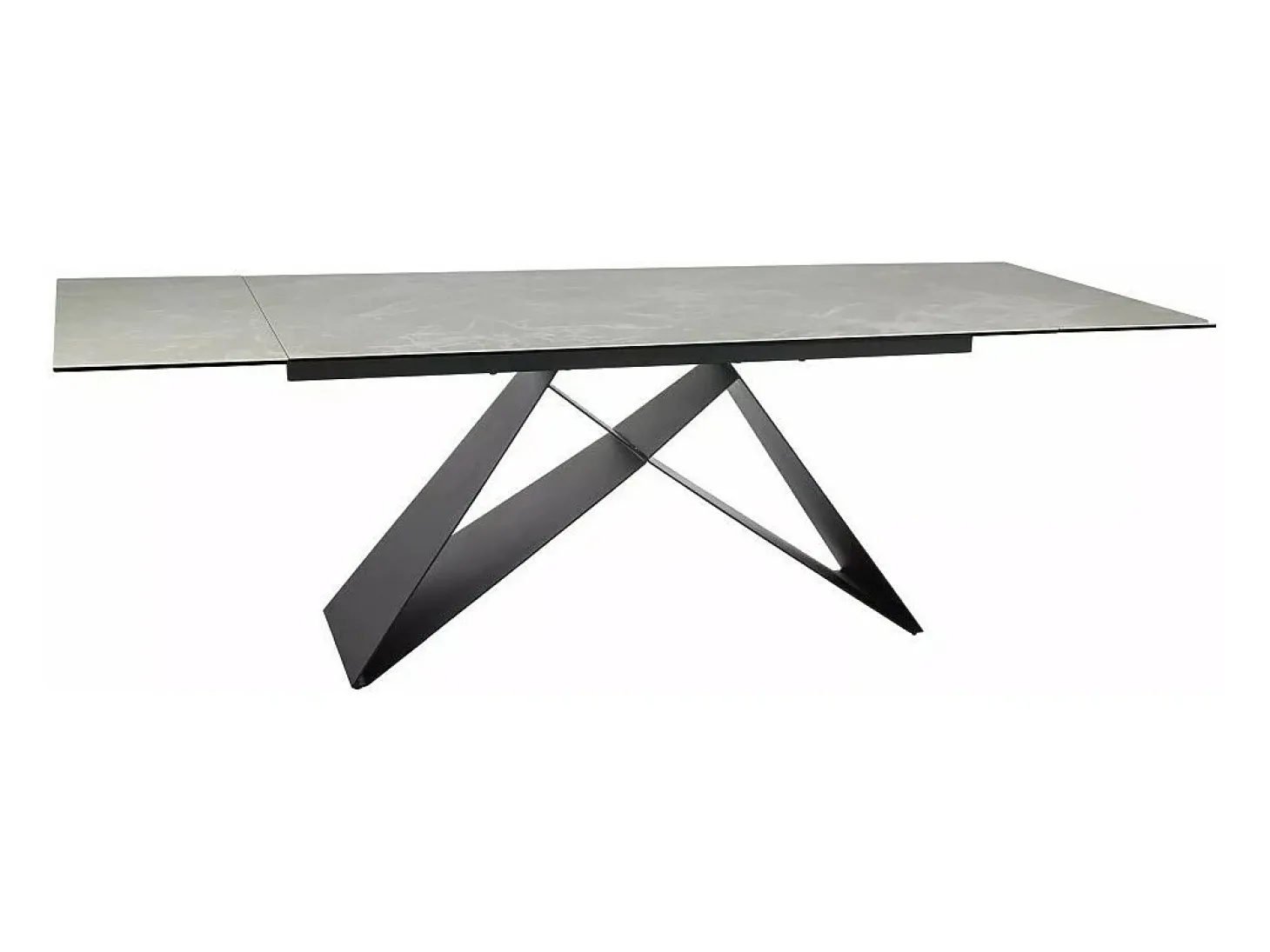 Mesa de comedor extensible de diseño Diamond Cream Holly con tapa de cerámica
