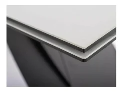 Mesa de comedor extensible de diseño Diamond Cream Holly con tapa de cerámica