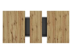 Mesa de comedor extensible con 2 puertas - Mesa de comedor plegable con diseño de cuadros - negra - para cocina y salón