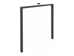 Mesa de comedor extensible de madera Kristo patas en V-Color Natural-Soporte 4 pies-5 alargaderas finas-Ancho extensible