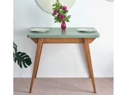 Mesa de comedor extensible 90 x 65 cm Envelope Marrón Beige Roble