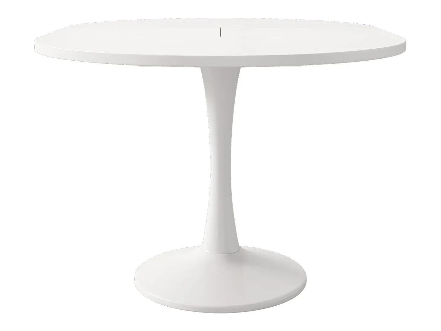 Mesa de comedor extensible ovalada para 4 a 6 personas - L 100/140 x A 100 x A 75 cm - Madera MDF - Blanco