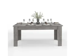 Mesa de comedor extensible 160-210 x 90 cm diseño moderno gris Jesi Bronx