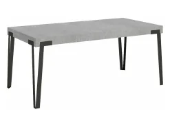 Mesa de comedor extensible de diseño con patas de metal antracita Konta-Color Marrón-Ancho extensible