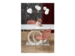 Mesa de comedor extensible lacada en blanco 160cm Goma