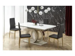 Mesa de comedor extensible lacada en blanco 160cm Goma