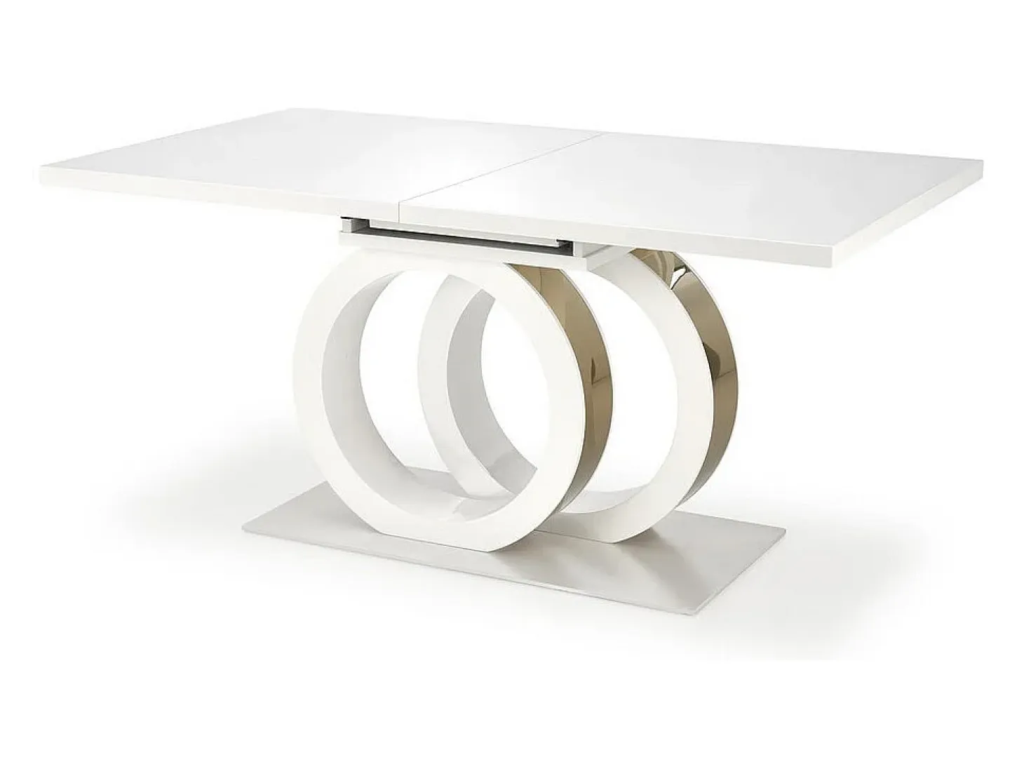 Mesa de comedor extensible lacada en blanco 160cm Goma