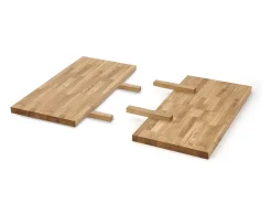 Mesa de comedor extensible de roble macizo y metal 120cm Vinus - Extensiones (2x40cm)