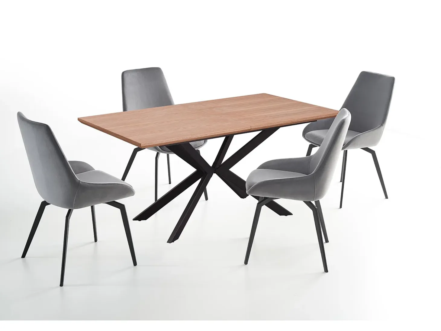 Mesa de comedor extensible EXTEND con pata central metálica