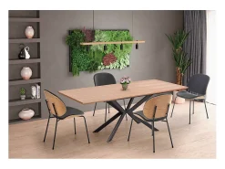 Mesa de comedor extensible EXTEND con pata central metálica