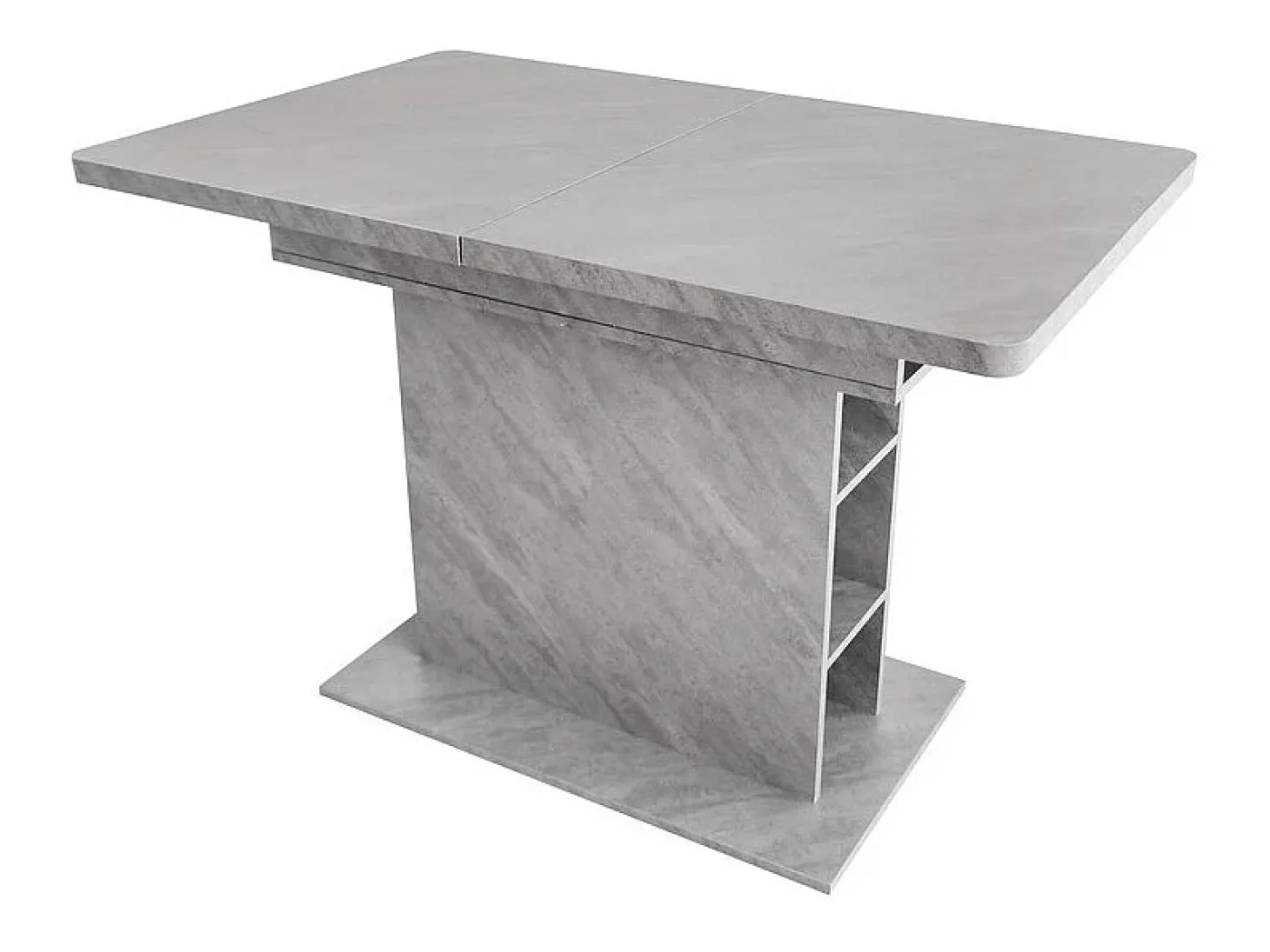Mesa de comedor extensible moderna con almacenamiento debajo - Gris
