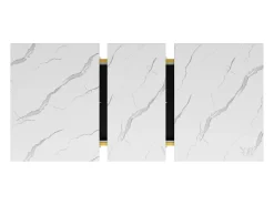 Mesa de comedor extensible (120-160×80 cm) - en MDF - para 6 a 8 personas - Blanco