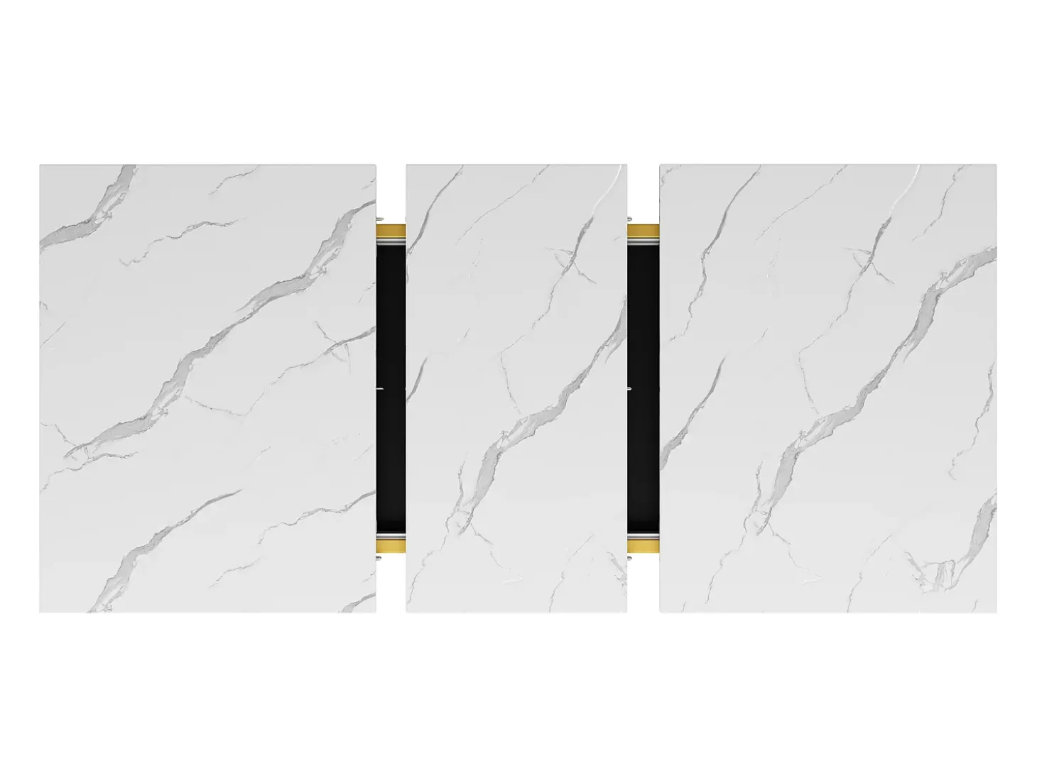 Mesa de comedor extensible (120-160×80 cm) - en MDF - para 6 a 8 personas - Blanco
