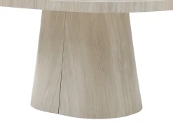 Mesa de comedor extensible para 6 a +12 personas en MDF - Efecto travertino beige - CLOEVA