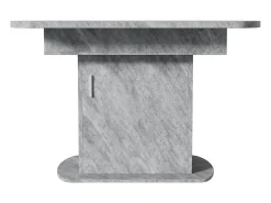 Mesa de comedor extensible ovalada 110(130)x70cm con almacenaje - Acabado efecto hormigón - Gris