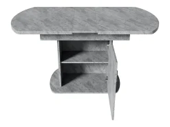Mesa de comedor extensible ovalada 110(130)x70cm con almacenaje - Acabado efecto hormigón - Gris