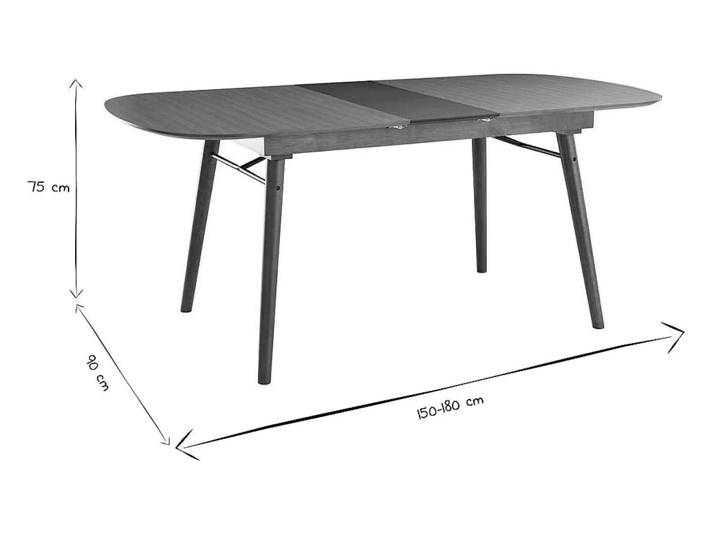 Mesa de comedor extensible nogal L150-180 cm SHELDON