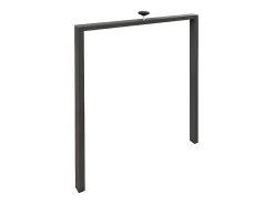 Mesa de comedor extensible de madera Kristo patas en V-Color Blanco-Soporte 4 pies-5 alargaderas finas-Ancho extensible