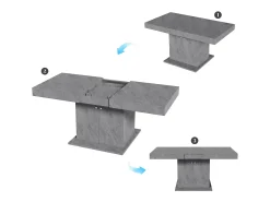 Mesa de comedor extensible - con almacenamiento debajo - estilo moderno - Gris