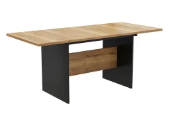 Mesa de comedor extensible 140-180 cm, mesa de cocina rectangular, aspecto madera, tablero extensible 140-180 cm, adecuada para 4 a 6 personas