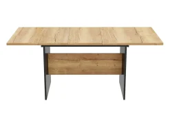 Mesa de comedor extensible 140-180 cm, mesa de cocina rectangular, aspecto madera, tablero extensible 140-180 cm, adecuada para 4 a 6 personas