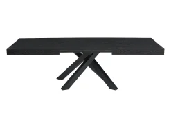 Mesa de comedor extensible 6 a 10 cubiertos de MDF y metal - Negro - CATONAV