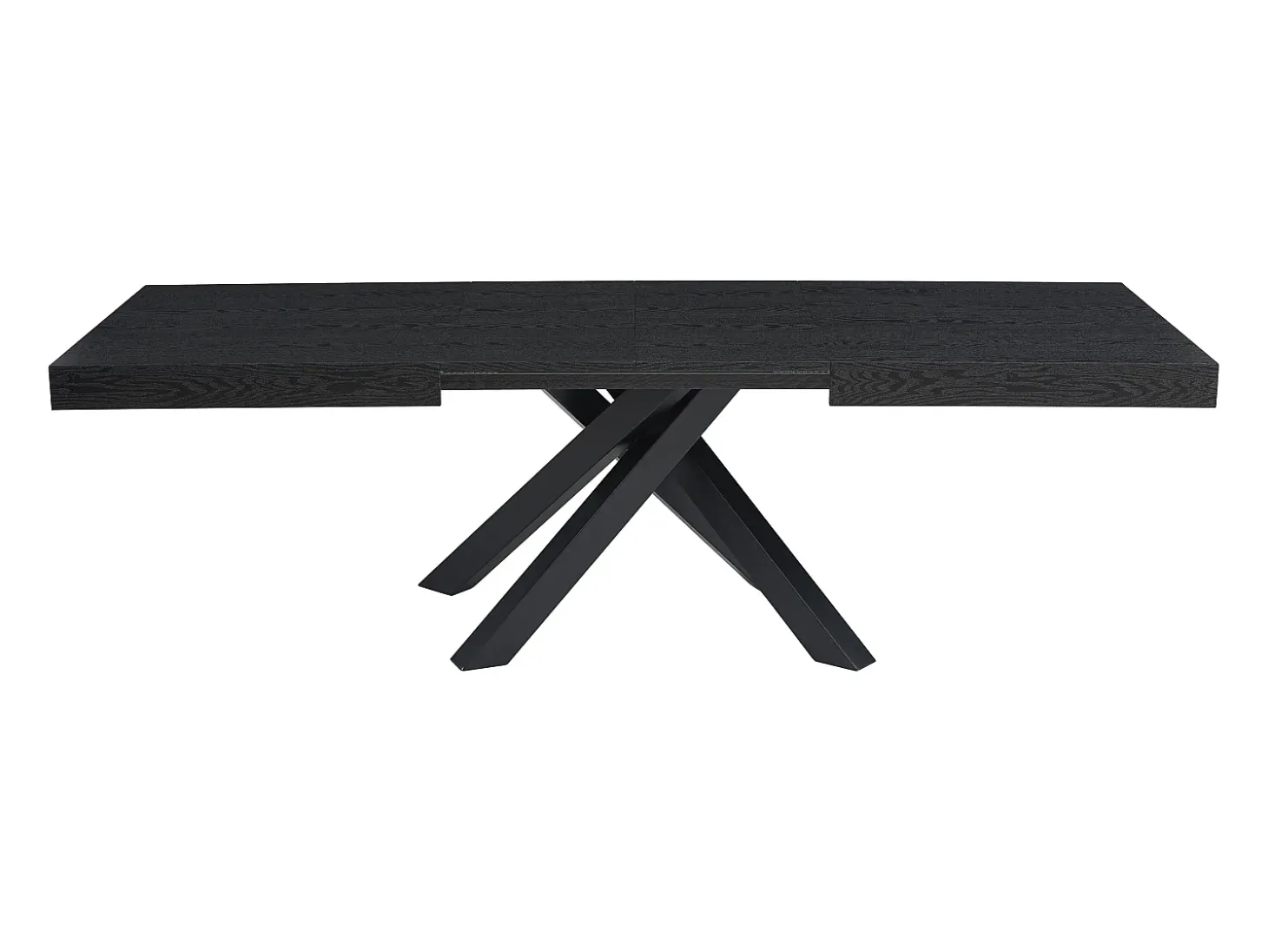Mesa de comedor extensible 6 a 10 cubiertos de MDF y metal - Negro - CATONAV