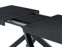 Mesa de comedor extensible 6 a 10 cubiertos de MDF y metal - Negro - CATONAV