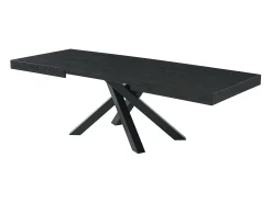 Mesa de comedor extensible 6 a 10 cubiertos de MDF y metal - Negro - CATONAV