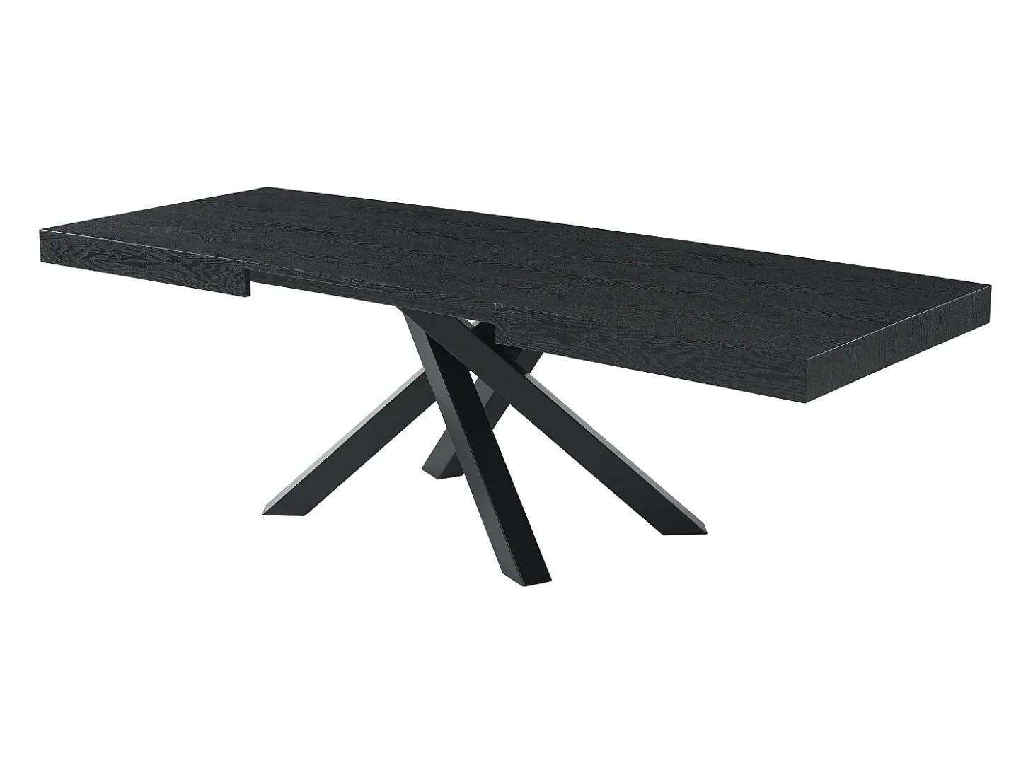 Mesa de comedor extensible 6 a 10 cubiertos de MDF y metal - Negro - CATONAV