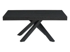 Mesa de comedor extensible 6 a 10 cubiertos de MDF y metal - Negro - CATONAV