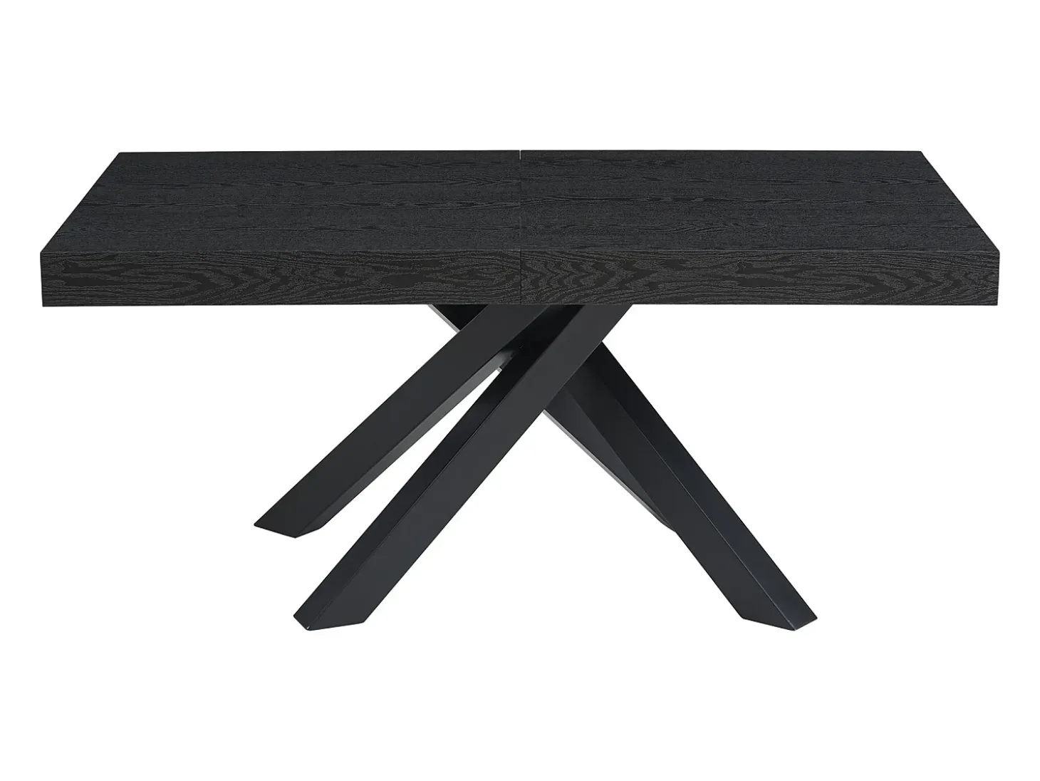 Mesa de comedor extensible 6 a 10 cubiertos de MDF y metal - Negro - CATONAV
