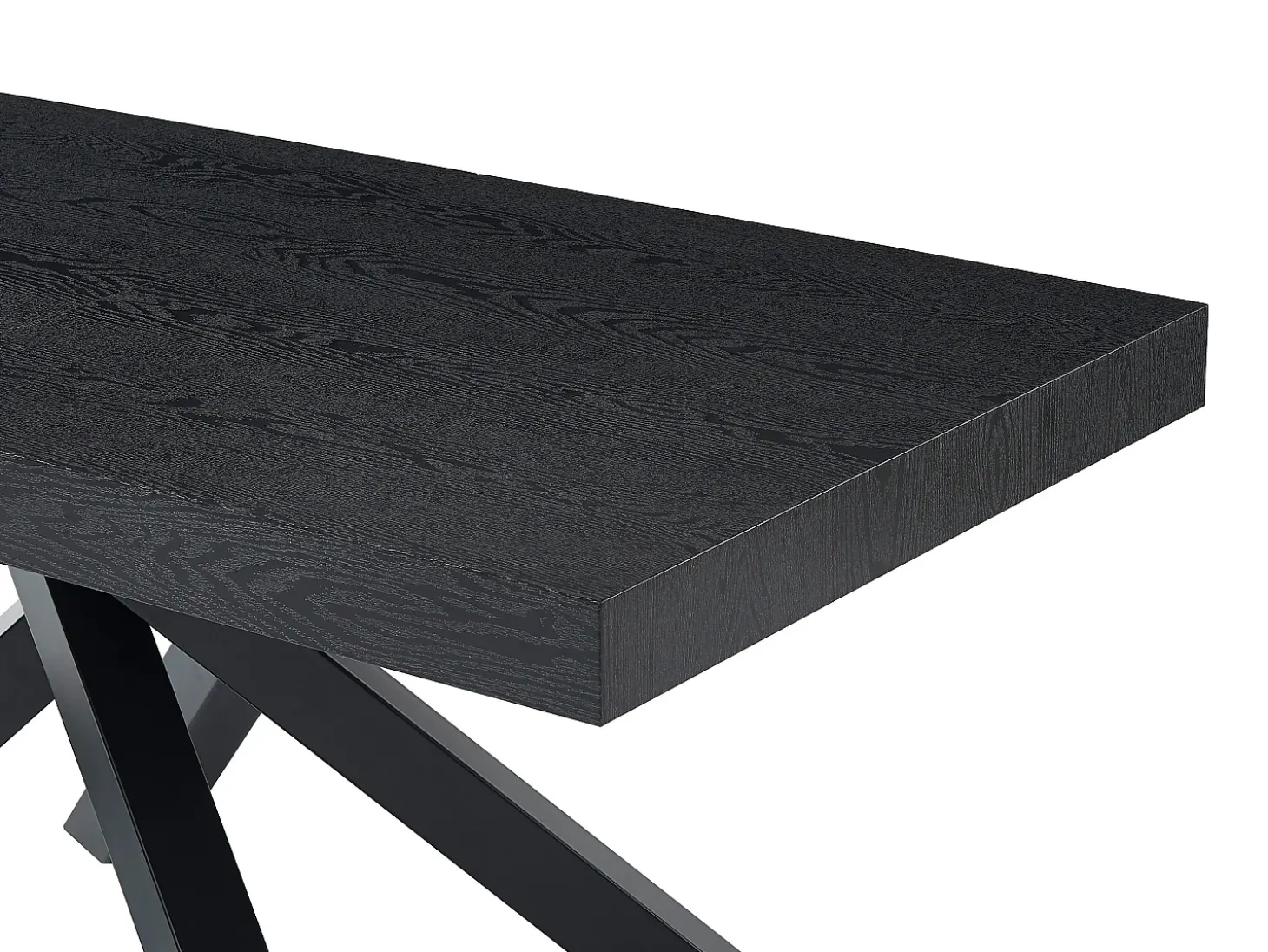 Mesa de comedor extensible 6 a 10 cubiertos de MDF y metal - Negro - CATONAV