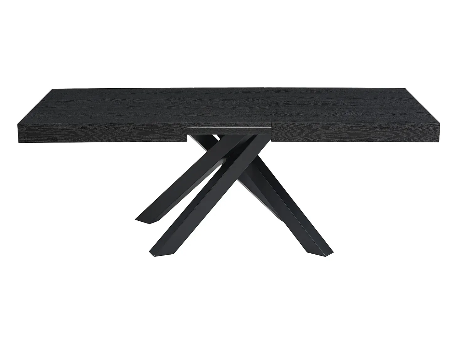 Mesa de comedor extensible 6 a 10 cubiertos de MDF y metal - Negro - CATONAV