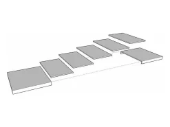 Mesa de comedor extensible Flavio-Color Marrón-Soporte 2 pies-5 alargaderas finas-Ancho extensible