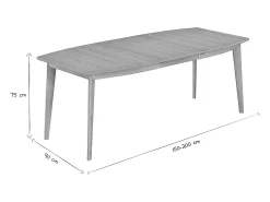 Mesa de comedor extensible nórdica en madera clara L150-200 LEENA