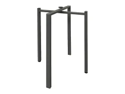 Mesa de comedor extensible de madera Ribo-Color Marrón-Base y soporte con ruedas-5 alargaderas finas-Ancho extensible