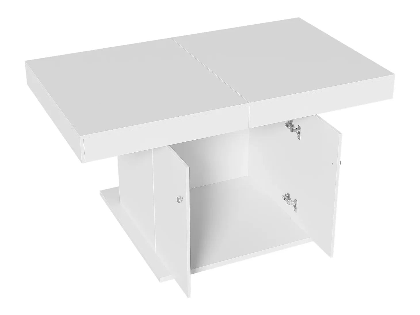Mesa de comedor extensible - con almacenamiento debajo - estilo moderno - Blanco