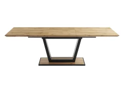 Mesa de comedor extensible 6 a 10 comensales de MDF y metal - Natural y negro - VITENO