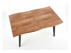Mesa de comedor extensible de aspecto roble con patas de madera negra Milwaukee