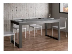 Mesa de comedor extensible tiroz evolución-Gris cemento-4 pies-180 à 440cm